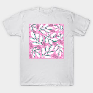 Pink White with Green Accents T-Shirt